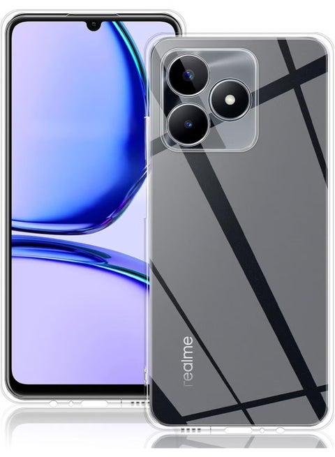غطاء خلفي شفاف وواضح لهاتف Realme C53/C51/Note 50، حماية الكاميرا، غطاء خلفي شفاف من السيليكون المقاوم للصدمات من مادة TPU